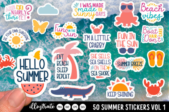 Download Summer Sticker Bundle | Stickers SVG - Summer sticker bundle Collection
