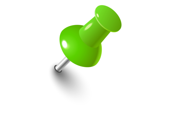 Download Green Thumb Tack Mockup. Realistic Push - Realistic Collection