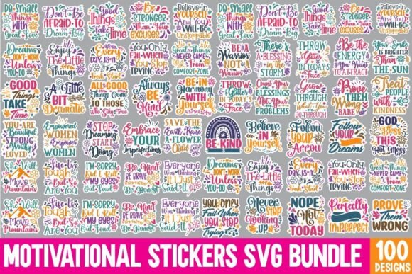 Download Funny Motivational Stickers SVG Bundle - Motivation Collection