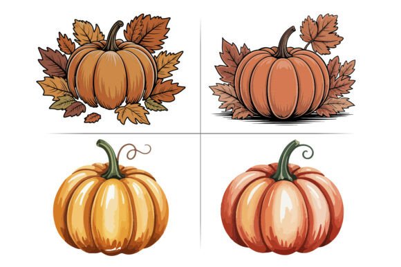 Download Fall Pumpkins Autumn Clipart Design Pack - Premium Resources