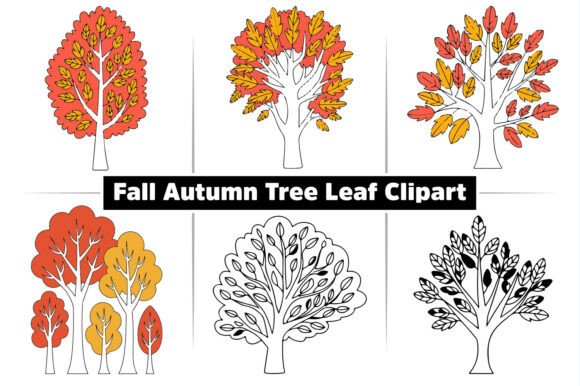 Download Fall Autumn Tree Leaf Clipart Design Set - Premium Resources