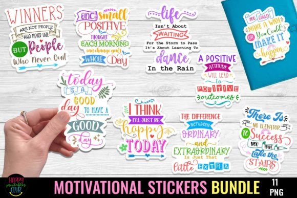 Download Motivational Positivity Stickers Bundle - Motivation Collection