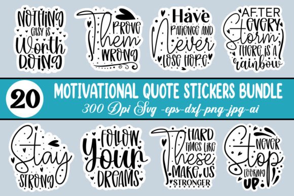 Download Motivational Quote Stickers Bundle - Motivation Collection