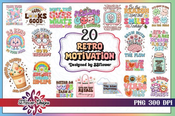 Download Retro Motivation Sublimation Bundle - Motivation Collection