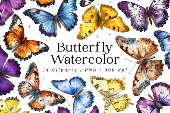 Download Realistic Butterfly Watercolor Cliparts - Realistic Collection