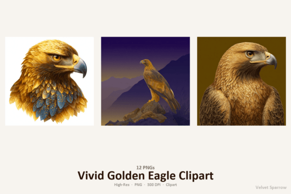 Download Vivid Golden Eagle Clipart - Gold Collection