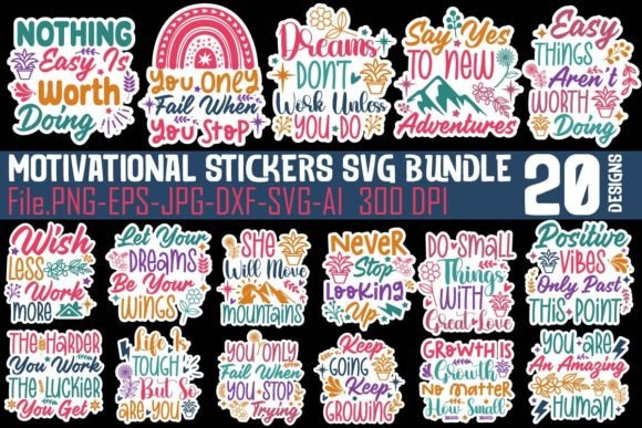 Download Motivational Stickers SVG Bundle - Motivation Collection