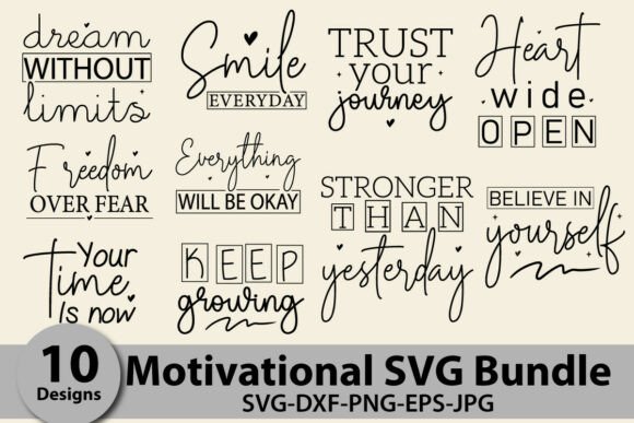 Download Motivational Quotes SVG Bundle - Motivation Collection